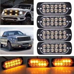 Jamais UTILIS&Eacute;]Feu stop stroboscopique de voiture &agrave; 6 led - Barre lumineuse de v&eacute;hicule 12V-24V - Gyrophare clignotant de s&eacute;curit&eacute; pour voitures,