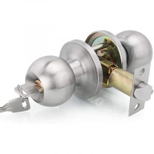 Poign&eacute;e de porte, verrou &agrave; bouton rond, serrure de porte, serrure &agrave; cl&eacute;, diam&egrave;tre du p&ecirc;ne : 70 mm