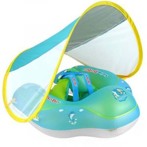 Bouee Bebe, Bou&eacute;e B&eacute;b&eacute; Enfant 3-12 Mois Bouee Bebe 1 an 6 Mois Bouee Siege Bebe Piscine Float Rose avec Auvent