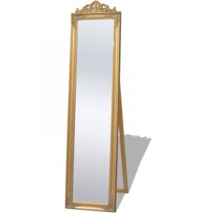 Miroir sur pied Style baroque Miroir d&eacute;co pour Salle de bain Salon Chambre ou Dressing 160 x 40 cm Dor&eacute; 80458