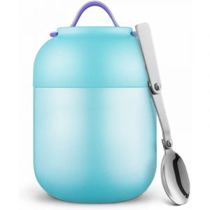 Boîtes Alimentaires Isothermes, Thermos étanche Portable 700 ml avec Cuillère Pliante en Acier Inoxydable, Contenant de Nourriture pour école Bureau