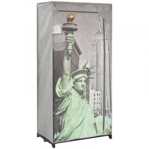 Garde-robe,Armoire de Rangement New York 75x45x160 cm Tissu CFW60591