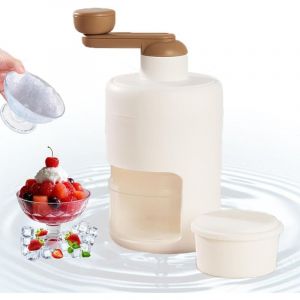 Machine à Glace Rasée Manuelle,Broyeur à Glace Portable,Machine à Glace Pilée,Idéal pour Les Smoothies et la Glace Pilée - sans BPA (Blanc)