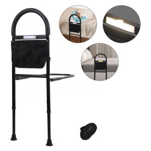 EINFEBEN Barrière de Lit Adulte, Barre d’Appui pour Lit Anti-Chutes, Poche Amovible, Charge 150 KG pour Personnes Âgées Handicapées - LED