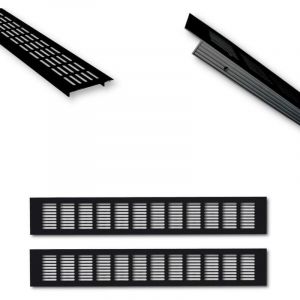Grille d'a&eacute;ration en aluminium - 50 x 8 cm - Noir - Grille d'a&eacute;ration de porte par paire de 500 mm - Ventilation id&eacute;ale pour cuisine, salle de bain,