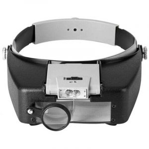 Bandeau Loupe Horloger Mains Libres - Loupe avec Lumi&egrave;re - Casque Loupe Grossissante avec LED Lumi&egrave;re - Pour Horloger - Bijoutier - Lecture