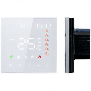 Thermostat intelligent 16A, thermostat programmable numérique à écran tactile LCD pour chauffage par le sol, thermostat mural