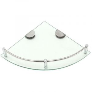 &Eacute;tag&egrave;re de Douche d'Angle en Verre - &Eacute;tag&egrave;re Murale pour Salle de Bains - Tablette de Coin - 20 x 20 x 4 cm