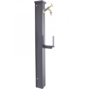 Fonderia Bongiovanni - Fontaine colonne Sparta avec enrouleur de tuyau pour maison jardin ext&eacute;rieur avec robinet en laiton finition de votre choix :