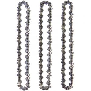 Lot de 3 Chaînes d'Élagueuse sur Perche pour Guide-Chaîne de 10" (25 cm), 40 Maillons d'Entraînement, Faible Rebond, Compatibles avec Black & Decker,