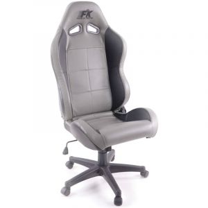 FK si&egrave;ge sport chaise de bureau pivotante Pro Sport chaise de direction gris / noir chaise de bureau pivotante -