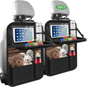 2 Pi&egrave;ce Protections Dossier de Si&egrave;ge Voiture, Protege Siege Voiture Enfant, Organisateur Voiture Enfant, Imperm&eacute;abl Rangement Siege Voiture avec