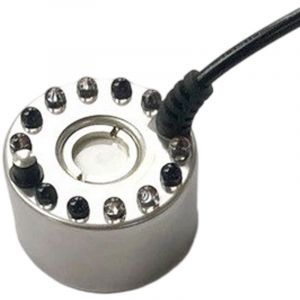 Brumisateur &agrave; Ultrasons, avec 12 LED , Mini Machine &agrave; Brouillard Brumisateur en M&eacute;tal, Humidificateur d'air - Parfait, pour Fontaine, &eacute;tang,