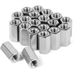 20 pi&egrave;ces M8 x 24mm Long &Eacute;crou Hexagonal en Acier Inoxydable VA V2A A2, &Eacute;crou de Couplage Version Hexagonale, Boulon d'&Eacute;crou Transversal Manchons