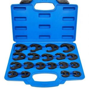 Clé 19pcs Ensemble de clés, 1/2' 3/8' Entraînement extérieur carré Clé métrique Drive métrique Coffret de douilles à tuyauter 8-32 mm l'automobile