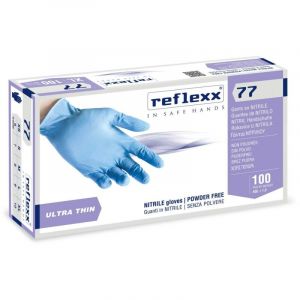 Gants en nitrile Reflexx R77100 sans poudre 100 % sans latex 3 g Cat. 3 100 pièces s
