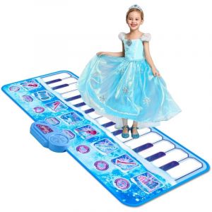 Tapis de piano, tapis de danse de 1,6 m de long, 24 touches, tapis musical, jouet pour enfants, filles, 5 modes de jeu, clavier, tapis de danse pour
