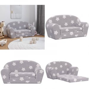Vidaxl - Canap&eacute;-lit enfant 2 places gris clair &eacute;toiles peluche douce - Canap&eacute; Enfant - Canap&eacute; Lit Enfant - Mobilier B&eacute;b&eacute; - Meubles Enfant - Fauteuil