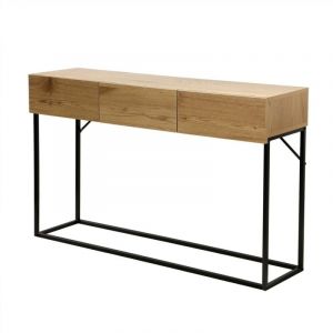 Casame - casâme - Console 3 Tiroirs Décor Chêne L120cm - Décor bois chêne