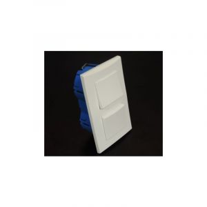 Kit encastré 1 poussoir + V&V 10A verticale avec plaque blanche et boite placo entraxe 57mm spécial renovation pret à poser