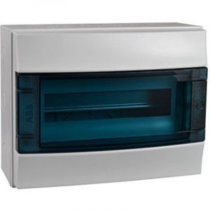 Coffret modulaire en saillie 1 rangee 12 modules 320x250x155mm + bornier et porte transparente IP65 Mistral65 ABB