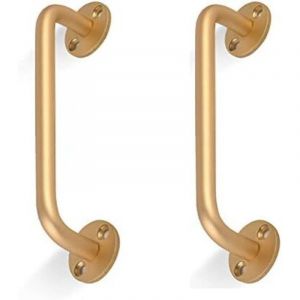 Lot de 2 poign&eacute;es de porte de grange tubulaires noires pour escalier, barre d'appui pour porte coulissante, porte de garage