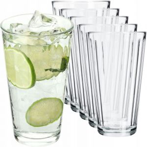 Verres à boire en verre neutre Calcium - Verres à eau universels - Pour boissons - Mojito - 360 ml - 6 - Kadax