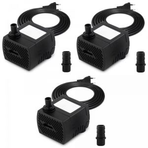 x3 Pompe a Eau Submersible Reglable 350L H 5W Ideale pour Hydroponie Fontaine Aquarium et Bassin purewave