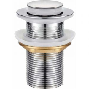 Bonde de Lavabo,Universel Bonde Pop-up sans Trop-plein Bonde de Vidage Automatique avec Bouchon de Vidange sans Tirette &agrave; Clapet Push Open en Inox