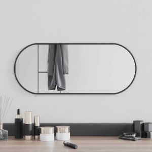Maisonchic - Miroir mural, Miroir déco, Miroir Salon Noir 60x25 cm Ovale WFE515392 design in