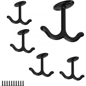 Crochet Plafond, 5 Pi&egrave;ces Crochet a Visser, Conception &agrave; Double Griffe, Crochet de Plafond en Alliage de Zinc pour Ventilateurs de Plafond, Paniers