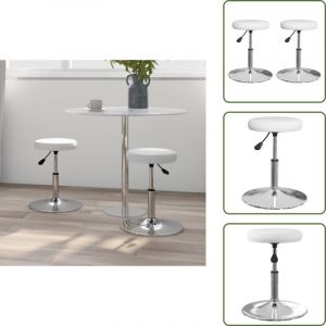 Vidaxl - Chaises &agrave; manger lot de 2 blanc similicuir - Chaise De Salle &agrave; Manger - Chaise Pivotante - Chaise Blanche - Chaise Cuir Synth&eacute;tique - Meuble