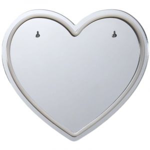 Miroir lumineux c&oelig;ur rouge style n&eacute;on avec port USB