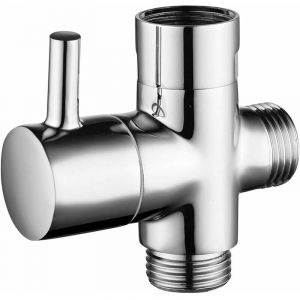 Ensoleille - bet 1 Pièce Vanne de Douche en Laiton avec Adaptateur en t, G1/2' Bras de Douche 3 Voies Valve Inverseur, Vanne de Douche à 3 voies