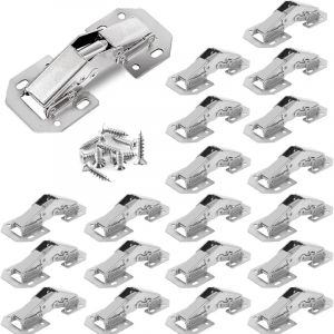 Csparkv - 20 pcs Charniere Porte Placard, 3 Pouces 90°Charniere Meuble, Charniere Porte Cuisine, Charnières Penderie Commode Charnière pour Armoires
