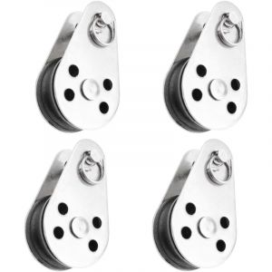 Poulie &agrave; corde lisse robuste, robuste, ensemble de poulies en nylon marin, poulie de suspension en acier, monobrin SUS316, convient aux cordes de