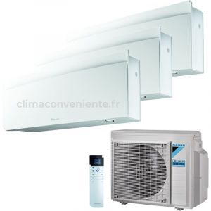 Climatiseur Trial Split R&eacute;versible Daikin Emura 3 A+++/A++ 9000+9000+9000 BTU Inverter Wi-Fi (3MXM52A + 3xFTXJ25AW)