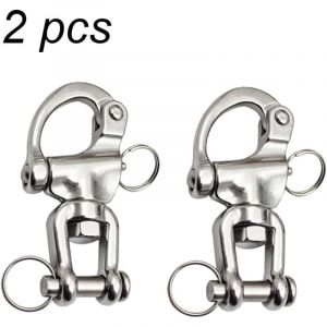 2PCS Mousqueton Pivotant à Emerillon, Mousqueton pivotant inox Accessoires Maillons Rapides Crochet à Ressort Rapide à Largage en Acier Inoxydable