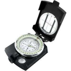 Boussole multifonction en m&eacute;tal noir, boussole lumineuse de haute pr&eacute;cision, Boussole am&eacute;ricaine pr&eacute;cise, Polyvalente, Aiguille de pointage, for