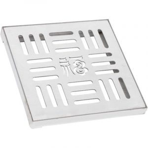 Grille d'&eacute;vacuation en acier inoxydable, grille d'&eacute;vacuation ext&eacute;rieure, siphon de sol carr&eacute; 150/200/300 mm