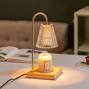 R&eacute;chaud &agrave; Bougie &Eacute;lectrique, Lampe avec Minuterie et Variateur pour Ambiance, Chauffe-Plat &Eacute;l&eacute;gant et Moderne (Champagne) [Classe &eacute;nerg&eacute;tique G]