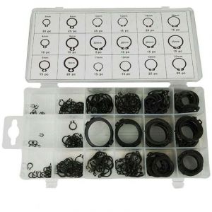 Circlip, 300 clips pour anneau élastique, circlip d'arbre, noir, type c, pour la fixation de circlips externes de roulements, engrenages et poulies