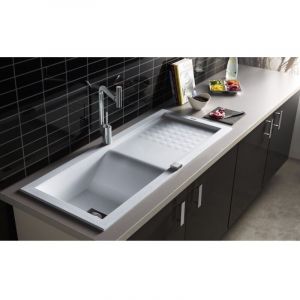 CAREA - &Eacute;vier &agrave; encastrer JONQUE 1 bac Blanc