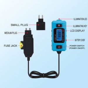 Ej.life - Multimètre Automobile Digital - Écran lcd Rétroéclairé + led - Testeur de Courant Haute Précision pour Voiture