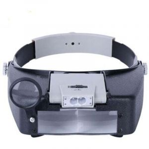 Bandeau Loupe Horloger Mains Libres Loupe avec Lumi&egrave;re Casque Loupe Grossissante avec LED Lumi&egrave;re, pour Horloger, Bijoutier, Lecture