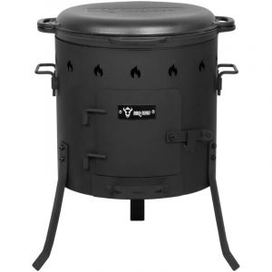 BBQ-Toro Kazan en fonte 16 L avec four Kazan &Oslash; 40 cm, marmite en fonte avec couvercle, marmite &agrave; goulasch, chaudron de feu