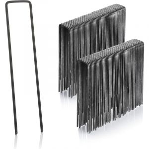 Lot de 200 Piquets de Fixation - 15 cm x 2.5 cm - ø 2.9 mm - Acier Galvanisé-Sardine Piquet Terre Tente Jardin