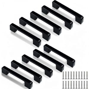 10 Pi&egrave;ces Poign&eacute;es de Placard, Noires Cuisine Poign&eacute;e Poignee de Meuble Poign&eacute;es de Placard Poign&eacute;es de Tiroir Avec Vis, Poign&eacute;e Porte pour Placards