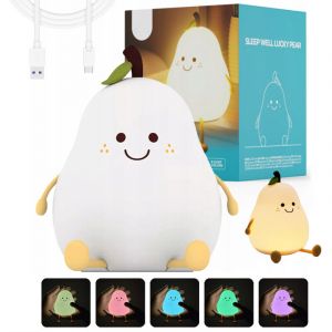 Lampe de nuit en SILICONE en forme de POIRE. Lampe poire pour enfant.
