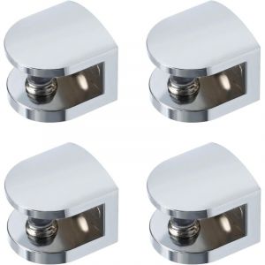 [JAMAIS UTILIS&Eacute;] Support &Eacute;tag&egrave;re Verre R&eacute;glable de 7 &agrave; 9 mm, Support de Tablette en Verre Fixation Murale &agrave; Vis en Alliage de Zinc, Finition Chrome